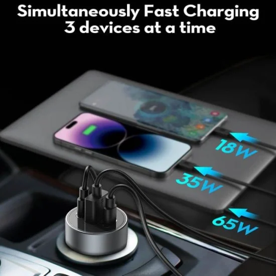Ravpower Car Charger Pd100w 3 Port Usb - Black